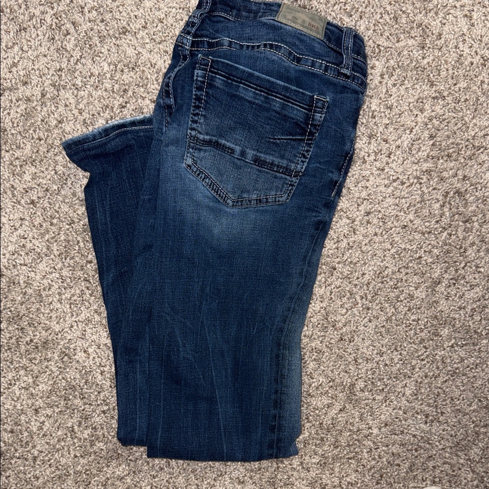 BKE Women's Straight Leg Jeans - Dark Blue